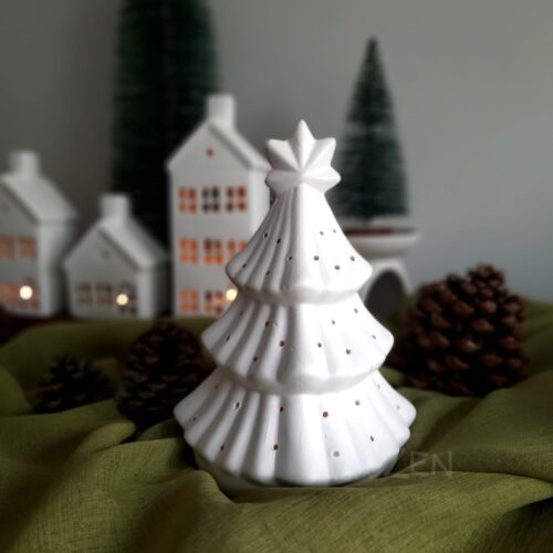 Seramik Yılbaşı Çamı Mumluk